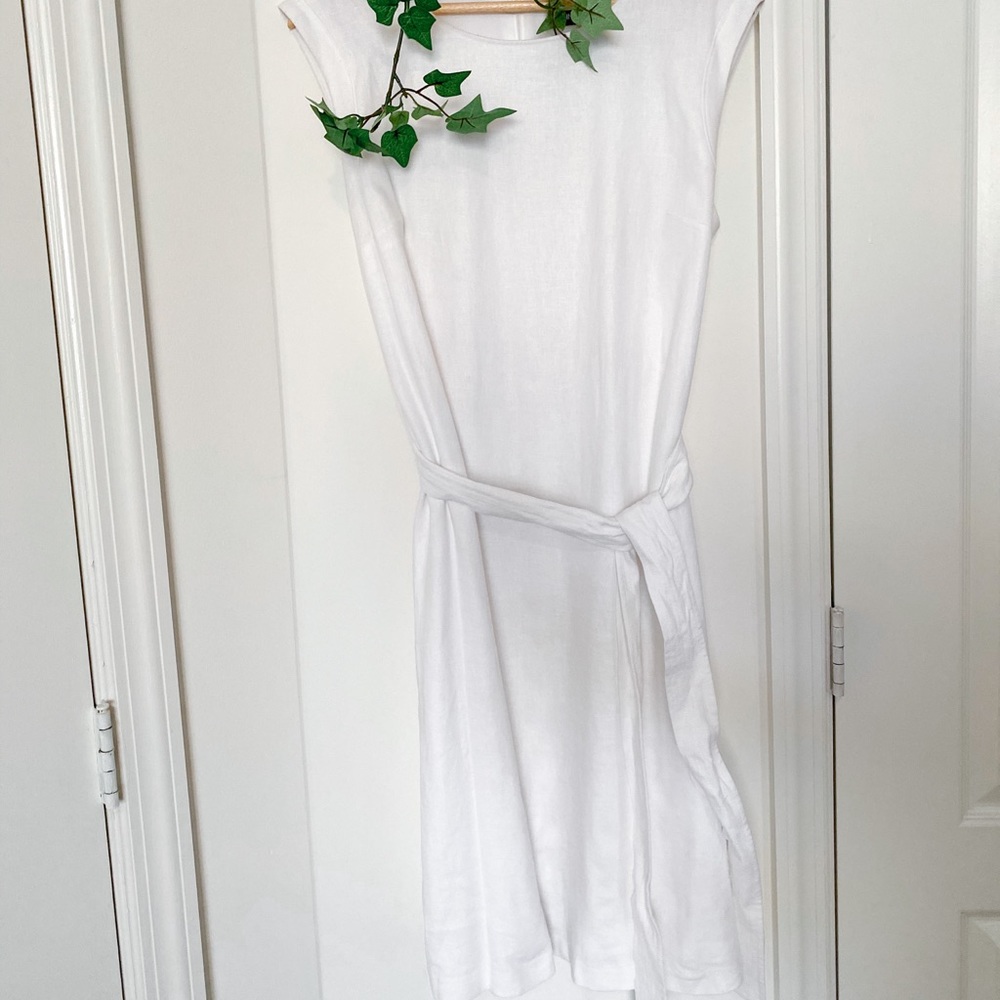 White Linen Dress Nine West Size 14